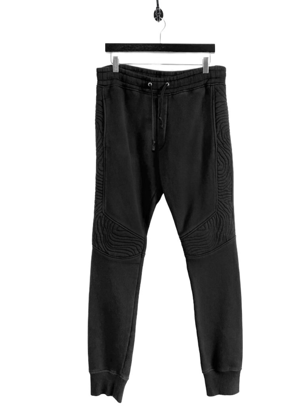Balmain Black Textured Biker Sweatpants
